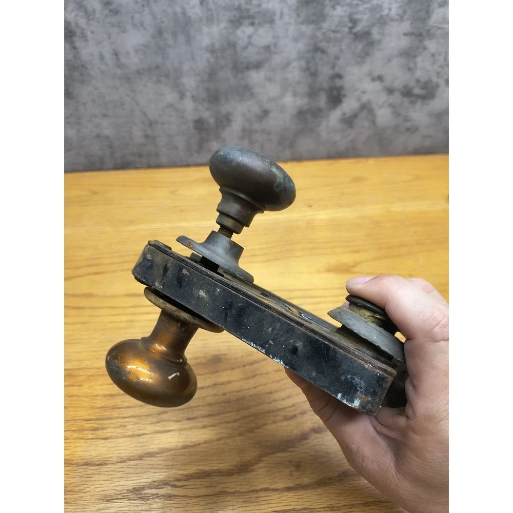 Vintage Brass‎ Door Knob Set With Sargent & Co. Latch No Key